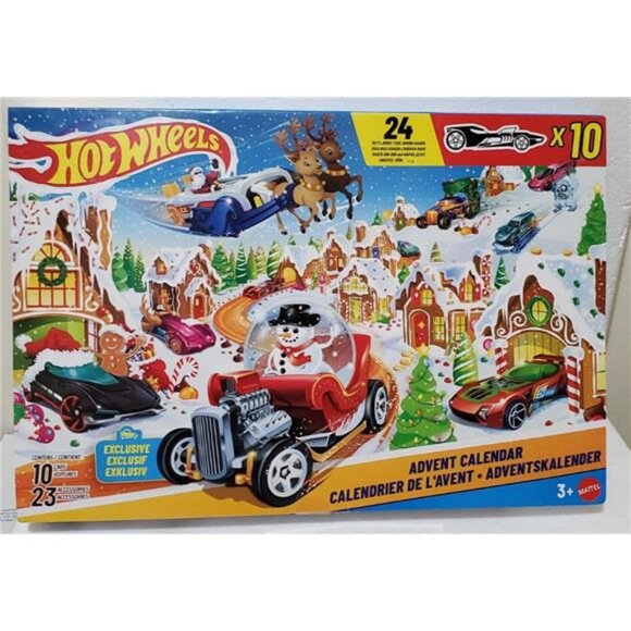 Hot Wheels 2025 Advent Calendar with 10 Toy Vehicles in 164 Scale & 24 Accessori - Picture 3 of 10